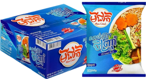 2-Mee-Cheit-Minced-Pork-170226-2.png Minced Pork noodle noodle - មីជាតិរស់ជាតិសាច់ជ្រូកចញ្ចាំ ( 24 pcs / box )