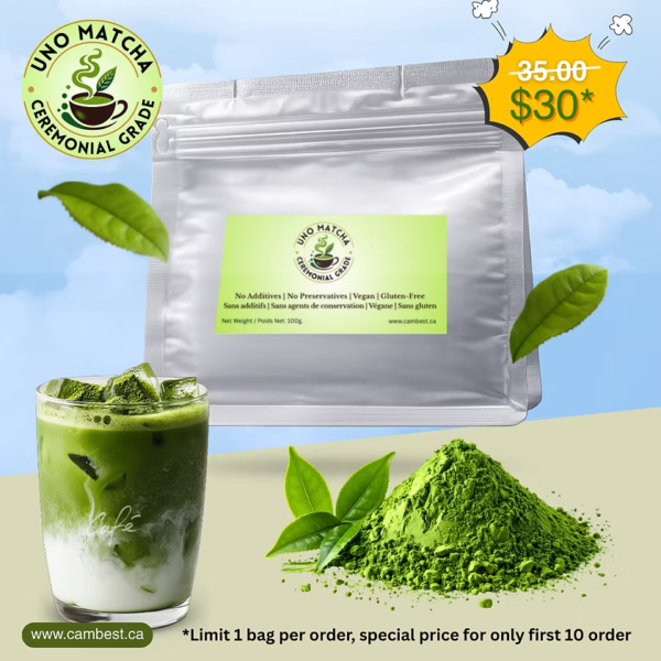 image_2026-06-04_20-58-27.png UNO MATCHA Powder - CEREMONIAL GRADE ( 100g )